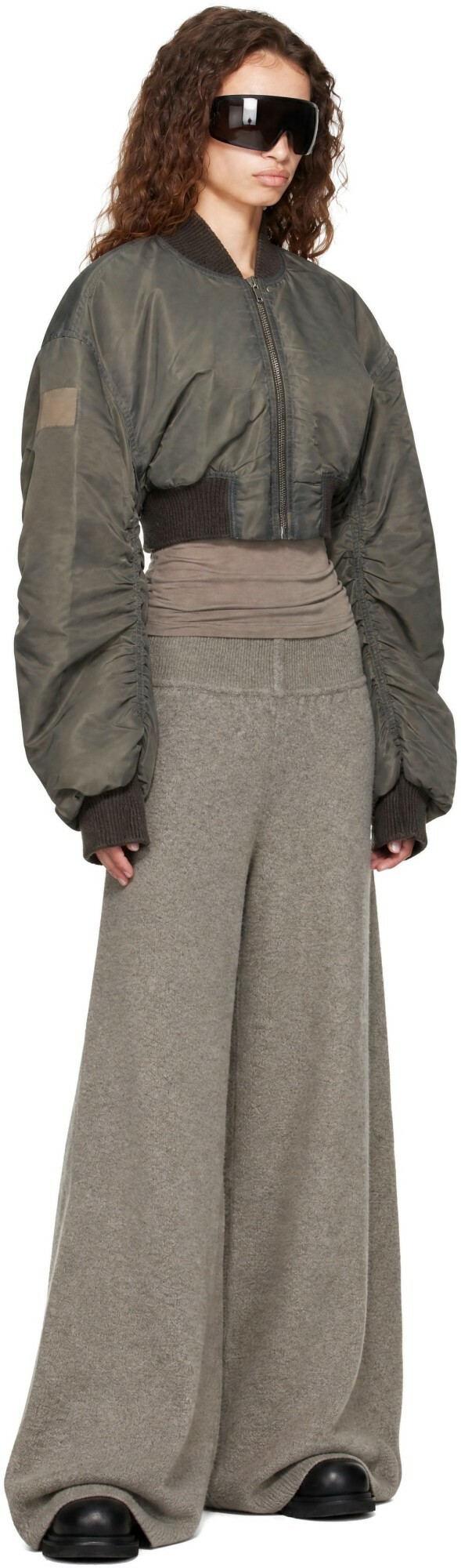 Rick Owens Gray Tower Micro Secchia Flight Bomber Jacket