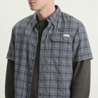 thisisneverthat Men's Plaid Short Sleeve Fishing Shirt in Dark Navy