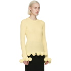 JW Anderson Yellow Wool Pom-Pom Fitted Sweater