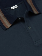 Loewe - Logo-Embroidered Cotton-Piqué Polo Shirt - Blue