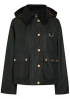 Barbour Reighton Detachable-hood Waxed Cotton Jacket Black