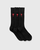 Ami Paris Three Pack Ami De Coeur Socks Black - Mens - Socks