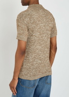 Maison Margiela Melangé-knit Cotton-blend Polo Shirt Beige