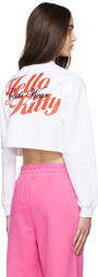 GCDS White Hello Kitty Edition Cropped Sweatshirt