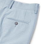 Officine Generale - Blue Paul Stretch-Cotton Seersucker Trousers - Men - Blue