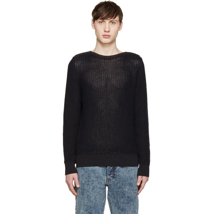 Photo: Maison Margiela Navy Zipped Collar Sweater