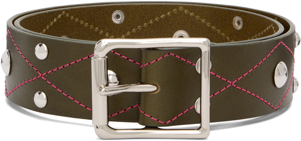 Chopova Lowena Green Studded Trouser Belt