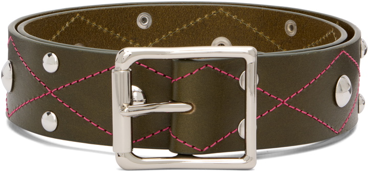 Photo: Chopova Lowena Green Studded Trouser Belt