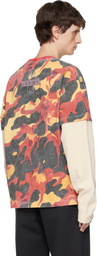 Who Decides War Orange & Black Flame Camo Double T-shirt