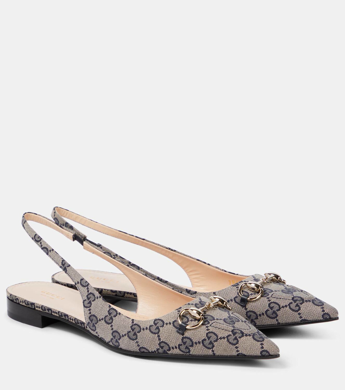 【GUCCI】 beige flats （関税送料込） Gucci Bamboo Horse-bit Ballet Flats Woman Beige Suede Shoes