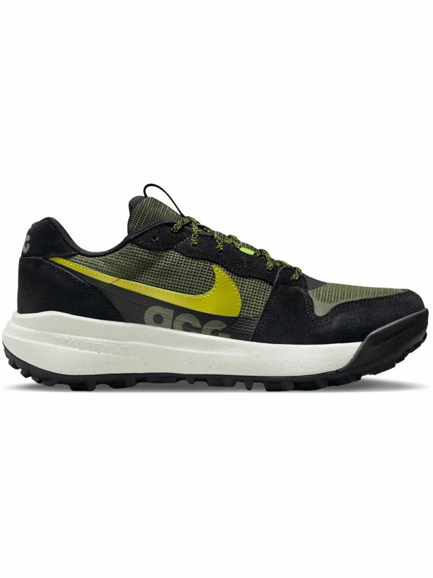 Photo: Nike - ACG Lowcate Leather-Trimmed Suede and Mesh Sneakers - Black
