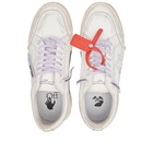 Off-White Men's Low Vulcanized Distressed Leather Sneakers in White