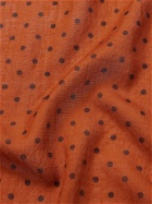 LARDINI - Polka-Dot Wool and Silk-Blend Scarf