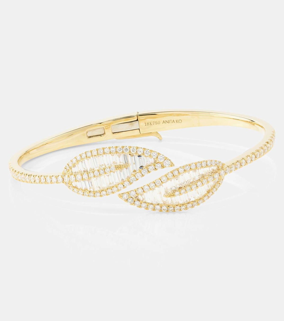 Anita Ko Leaf 18kt gold bracelet with diamonds
