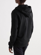 Balmain - Logo-Flocked Cotton-Jersey Zip-Up Hoodie - Black