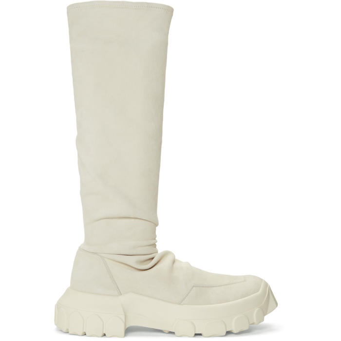Photo: Rick Owens White Stretch Hiking Sock Sneakers