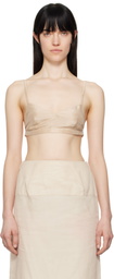 Carven Beige Silk Bra