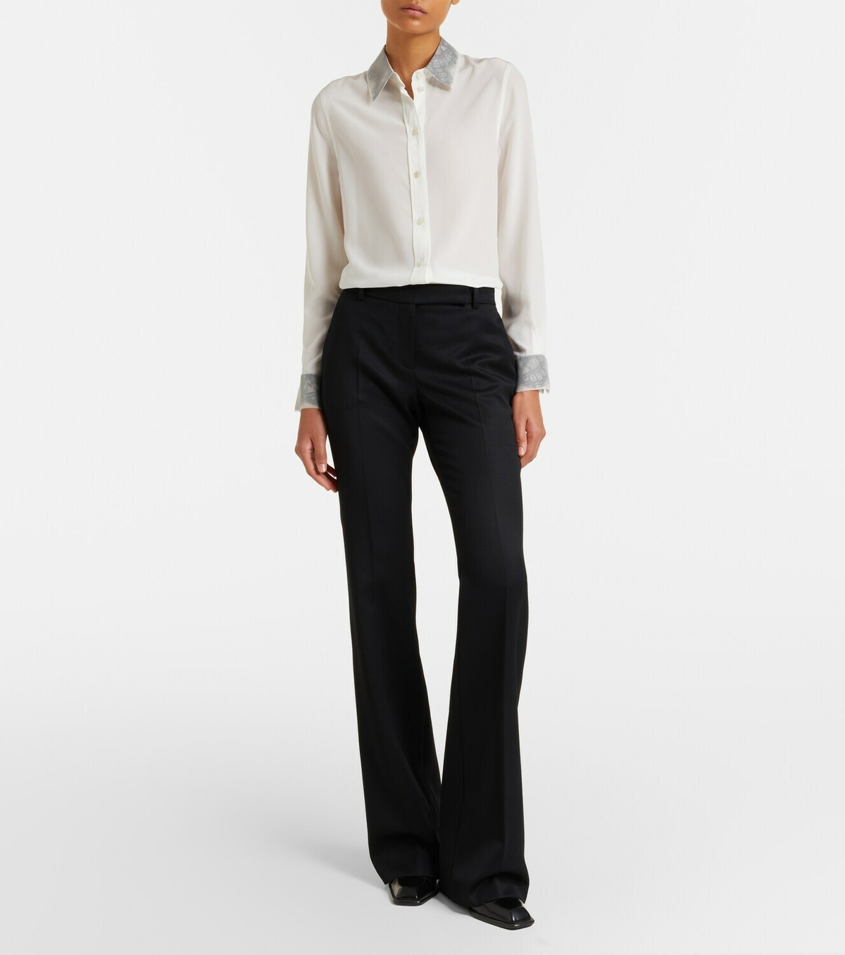McQueen Lace-trimmed silk shirt