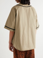 KAPITAL - Printed Embroidered Cotton-Jersey Shirt - Neutrals