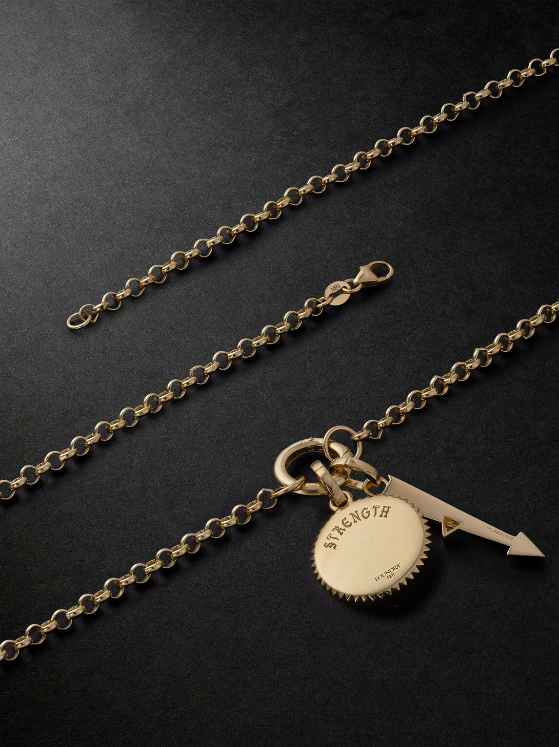Foundrae - Strength and Arrow Medium Belcher 18-Karat Gold Diamond Necklace