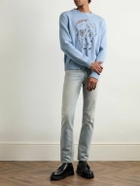 McQueen - Distressed Cotton Sweater - Blue