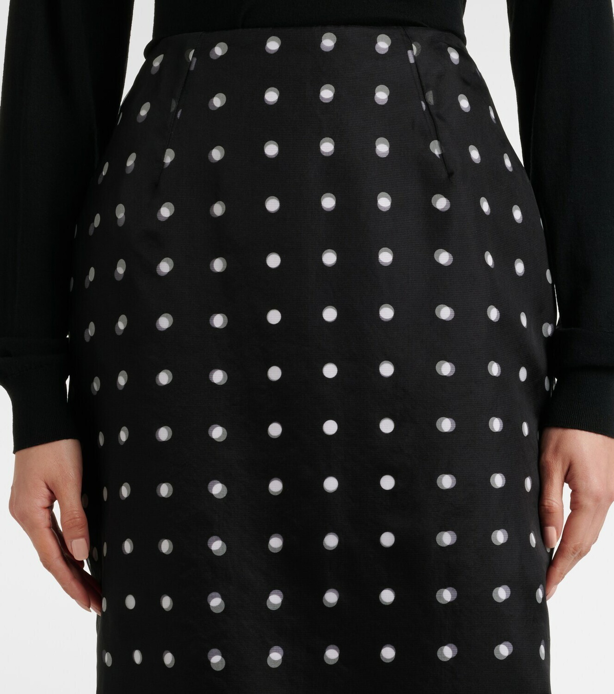 Emilia Wickstead Bethan polka-dot silk taffeta pencil skirt