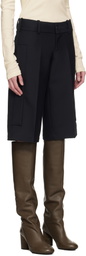 Fax Copy Express Black Straight Bermuda Shorts