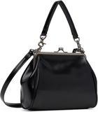 Y's Black Semi-Matte Leather Metal Clasp Bag