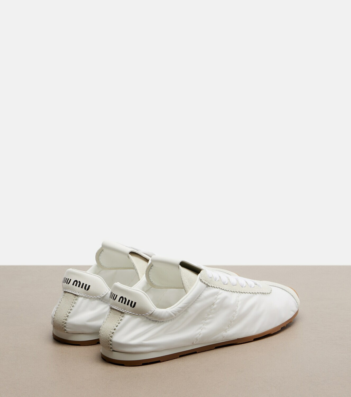 Miu Miu Plume suede-trimmed sneakers