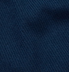 Club Monaco - Slim-Fit Contrast-Tipped Ribbed-Knit Polo Shirt - Blue