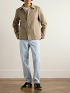 A.P.C. - Kerlouan Logo-Embroidered Cotton and Linen-Blend Twill Overshirt - Neutrals