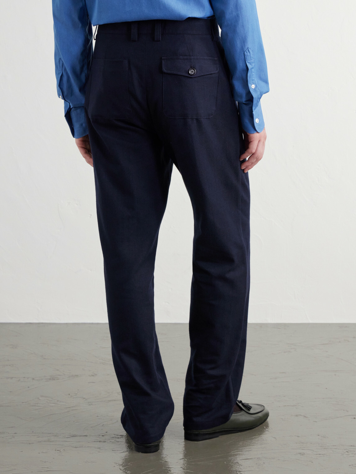 Oliver Spencer - Morton Straight-Leg Pleated Cotton and Wool-Blend Suit Trousers - Blue