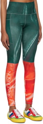 JW Anderson Green & Red Two Tone Leggings