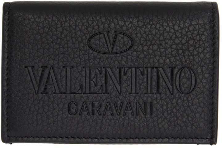 Photo: Valentino Garavani Black VLogo Bifold Card Holder