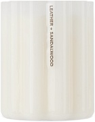 Fazeek White 'Leather + Sandalwood Wave' Candle