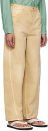 AURALEE Beige Organic Cotton Duck Trousers