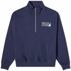 Sporty & Rich Men's Health & Fitness Quarter Zip Sweat in Navy/White