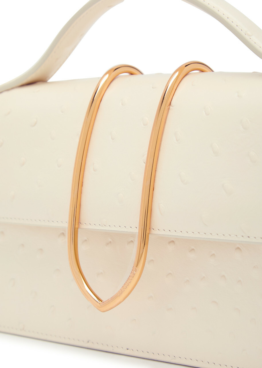 Jacquemus Le Grand Bambino Polka dot Leather top Handle bag - Ivory - One Size