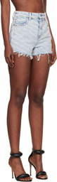 Alexander Wang Blue Denim Bite Logo Shorts