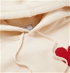 AMI - Logo-Appliquéd Fleece-Back Cotton-Jersey Hoodie - Cream