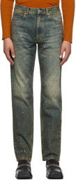 Martine Rose Blue & Brown Straight Leg Jeans