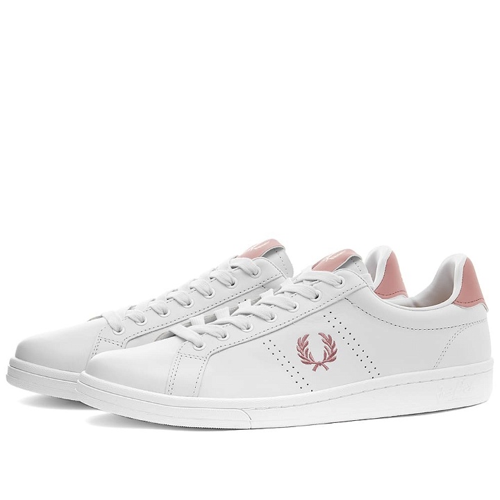 Photo: Fred Perry Authentic Men's B721 Leather Sneakers in White/Dusty Pink