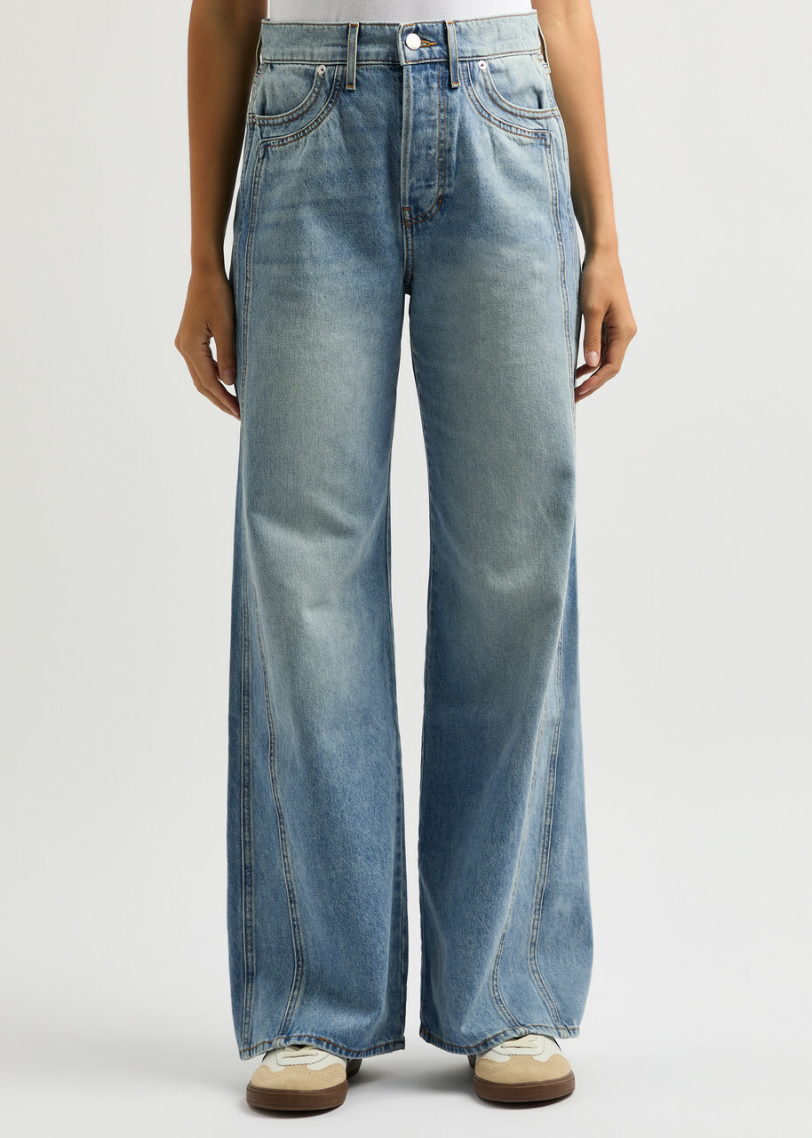 Veronica Beard Taylore Wide-leg Jeans Blue