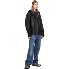 Stone Island Black 0100001 Organza Leather Jacket