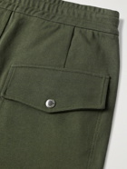 BALMAIN - Tapered Cotton-Jersey Drawstring Cargo Trousers - Green