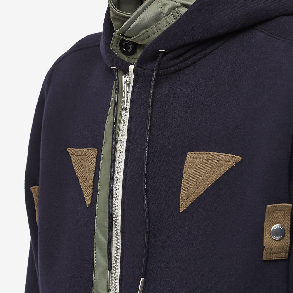 Sacai Men's Nylon Twill MA-1 Jacket in Navy/Khaki Sacai