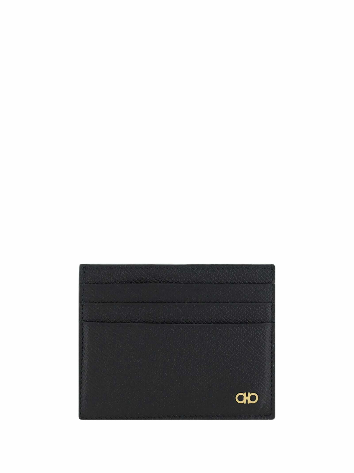 ■FERRAGAMO■ Gancini Card Holder Black Ferragamo Red 66A302 Ferragamo Men's Revival Gancini Leather Card Case with Flip