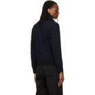 Thom Browne Navy Ottoman Milano Stitch 4-Bar Bomber Jacket
