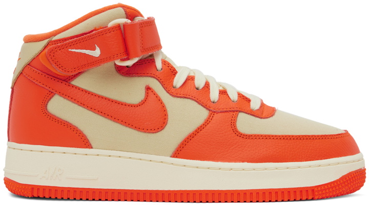 Photo: Nike Orange & Khaki Air Force 1 '07 LX NBHD Sneakers