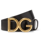 Dolce & Gabbana - 3.5cm Black Full-Grain Leather Belt - Black